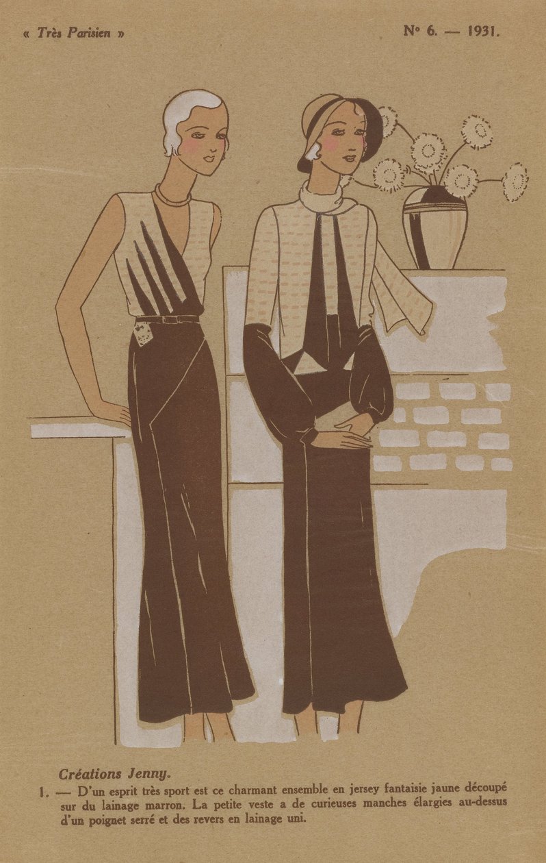 Very Parisian, 1931, nr 6: Creations Jenny. / 1. - Med en mycket sportig anda.... av Anonymous