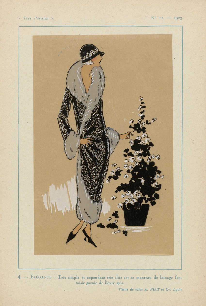 Mycket parisisk. Mode, chic, elegans Mycket parisisk, 1923, nr 11: 4. - ELEGANT. - Väldigt enkelt och ändå väldigt chic... av Anonymous