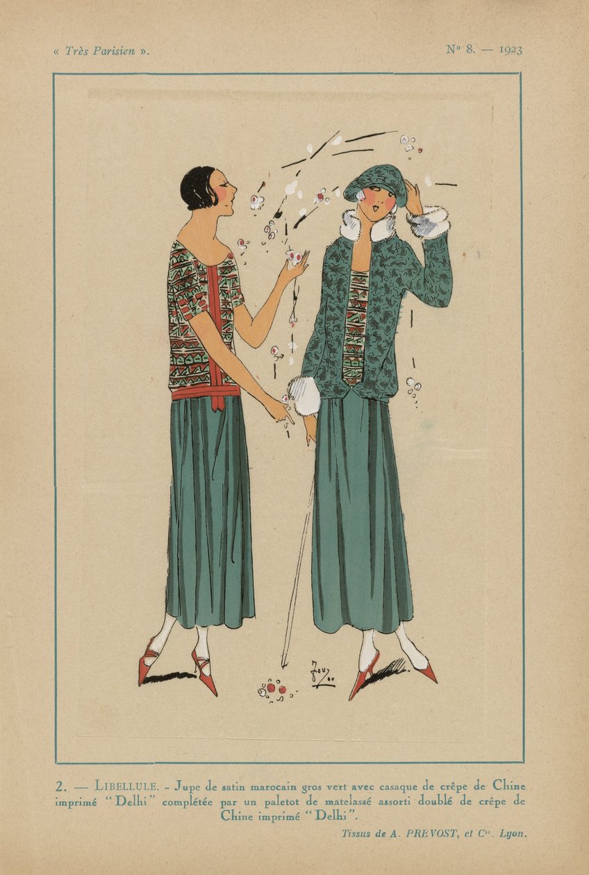 Mycket parisisk. Mode, chic, elegans Mycket parisisk, 1923, nr 8: 2.- SLIDA. / Marockansk satinkjol... av Anonymous