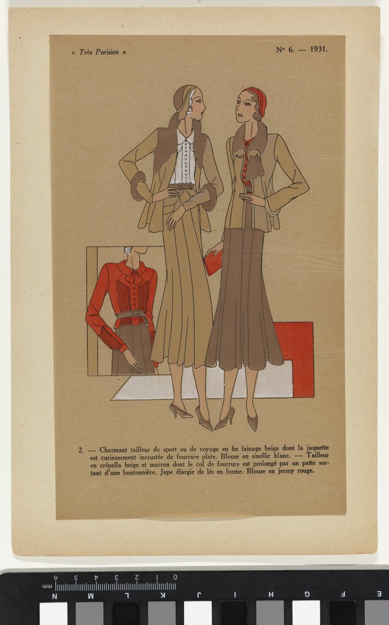 Mycket parisisk. Mode, chic, elegans Mycket parisisk, 1931, nr 6: 2. - Charmig sportdräkt... av Anonymous