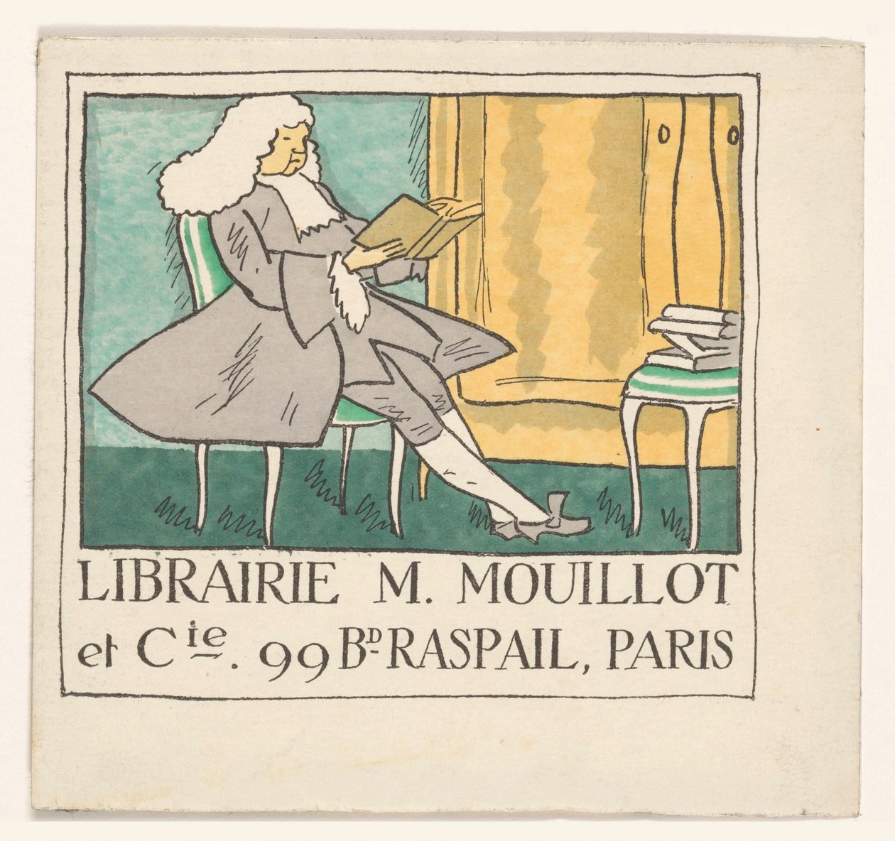 Visitkort från bokhandeln M. Mouillot et cie i Paris av Anonymous