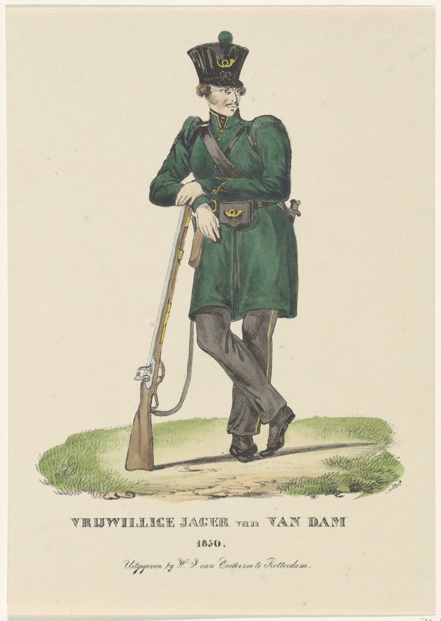 Van Dams frivilliga jägare, 1830 Voluntary Hunter of Van Dam 1830 (titel på objekt) av Anonymous