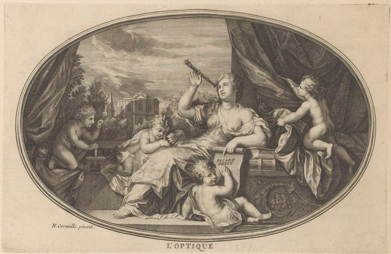 Zichtkunde Optik (titel på objekt) Cabinet of Fine Arts, eller Samling av de vackraste trycken, graverade efter originalmålningarna (...) (serietitel) av Anonymous