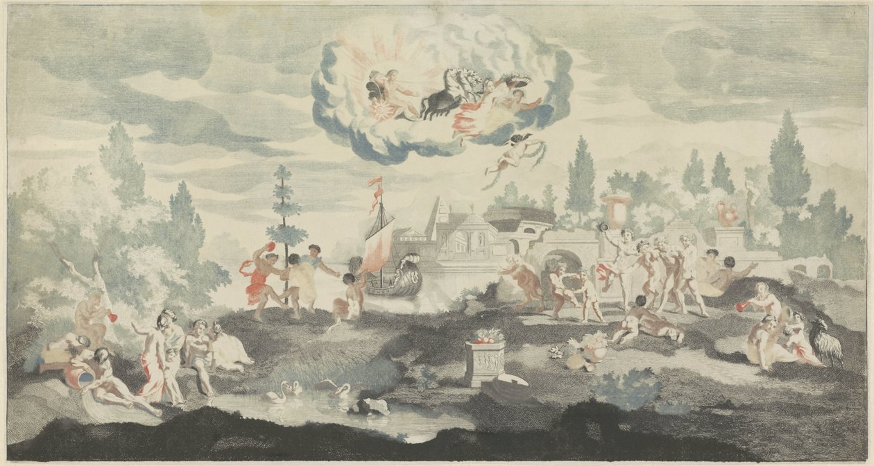 Solguden Apollo åker över himlen i sin vagn av Anonymous