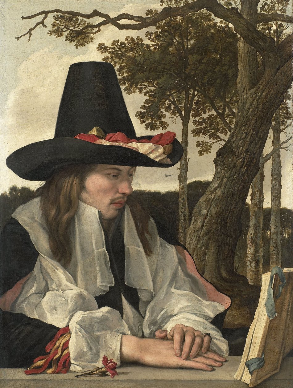 En man som läser, ca 1660 (olja på duk) av Anonymous Anonymous