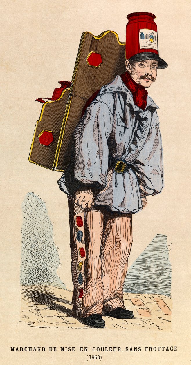 En färghandlare utan friktion i Paris 1850 - privat samling av Anonymous Anonymous