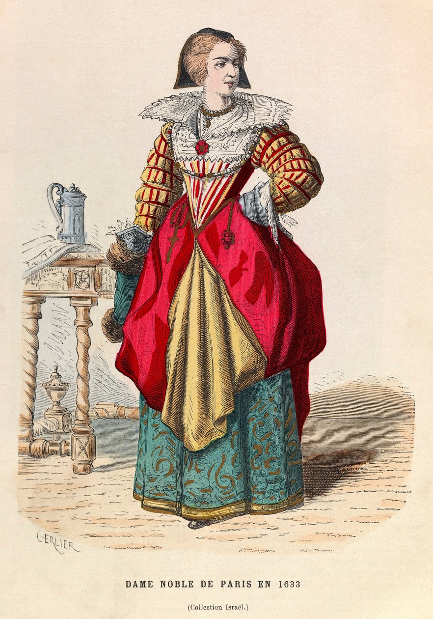 A noble lady of Paris 1633 - En adelskvinna i Paris 1600-talet - privat samling av Anonymous Anonymous