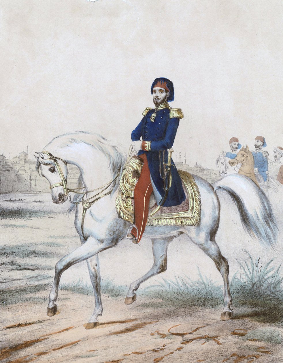Abdulmecid Ier - Sultan Abduelmecid I (1823-1861) - Anonym - 1853 - Färglitografi - 37x27,4 - Privat samling av Anonymous Anonymous