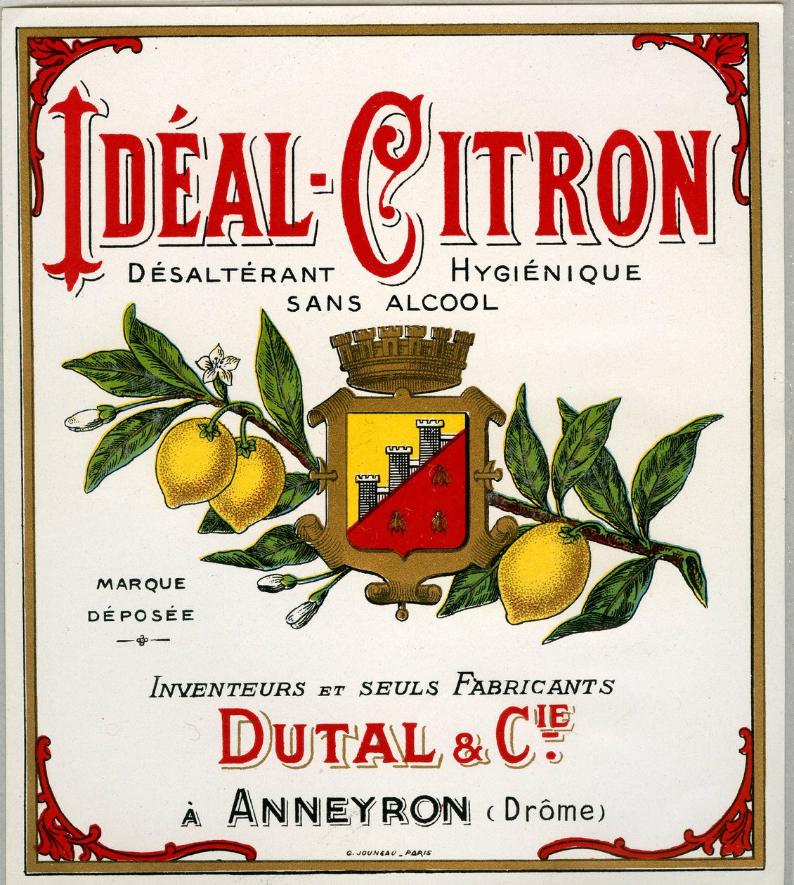 Annons för fransk citrondryck kallad ideal-citron (kromolitografi) av Anonymous Anonymous
