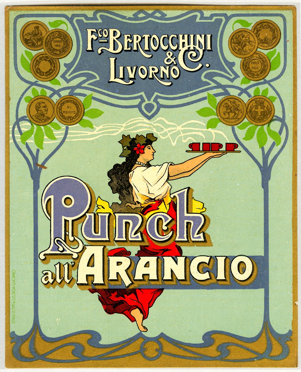 Annons för orange punch (Chromolithography 1905) av Anonymous Anonymous