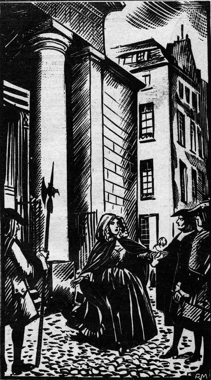 Giftaffär under kung Ludvig XIV mellan 1672 och 1692: arresteringen av Catherine Deshayes, hustru Monvoisin och smeknamnet La Voisin (1640-1680) av Gabriel Nicolas de La Reynie. Illustration hämtad från "" Le petit journal illustrious"" 1931 av Anonymous Anonymous