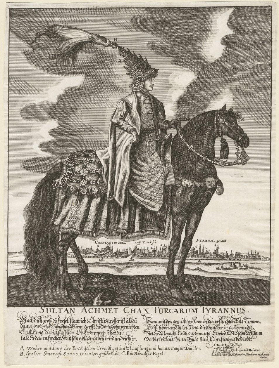 Ahmet III - Sultan Ahmed III (1673-1736) - Anonym - 1710 - Kopparstick - 37,5x28 - Privat samling av Anonymous Anonymous