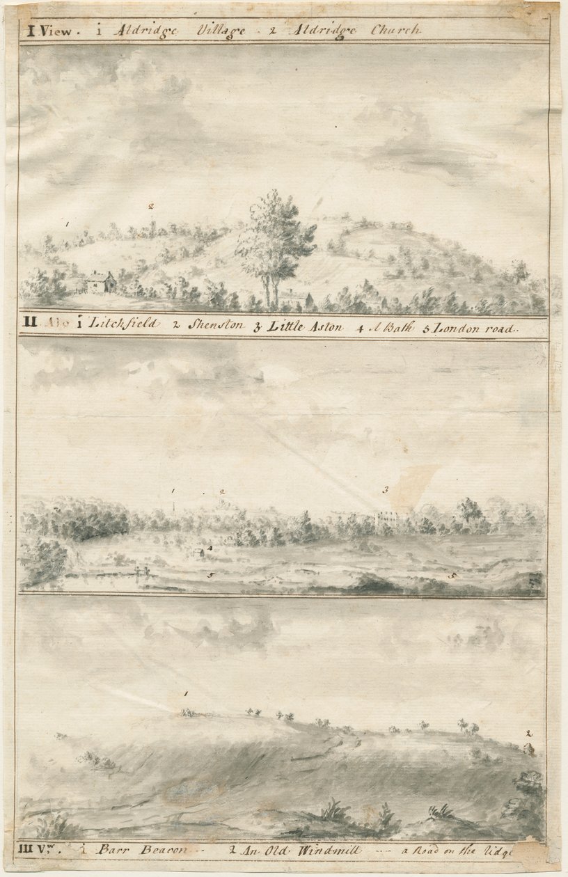 Aldridge panoramavy: sepiateckning, nd [?1800-talet] (ritning) av Anonymous Anonymous