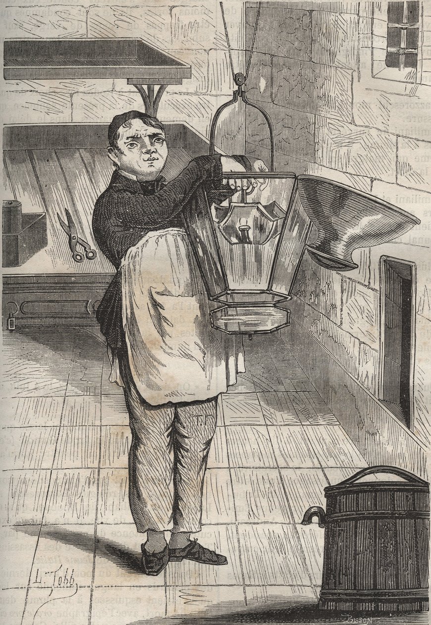 Anthelme Collet (1785-1840) vid fängelset i Rochefort. Gravyr i "Fångarnas historia från deras skapelse till idag" (1877) av Pierre Zaccone (1817-1895) (Colonia Penale - Straffkoloni). Privat samling. av Anonymous Anonymous