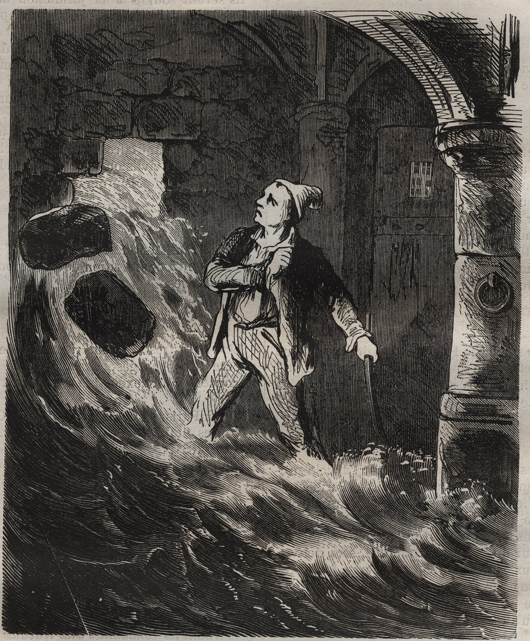 Flyktförsök från Toulon Bagne på 1800-talet. Gravyr i "Fångarnas historia från deras skapelse till idag" (1877) av Pierre Zaccone (1817-1895) (Colonia Penale - Straffkoloni). Privat samling. av Anonymous Anonymous