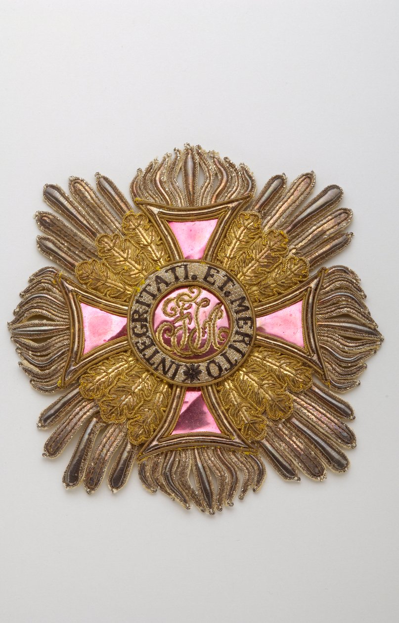 Österrike - Leopoldorden: plakett av riddarstorkorset tillhörande Charles Louis Huguet, markis av Semonville (1759-1839) - Debut XIX-talet - Broderier av guld-, silver- och sidentrådar, crantilla, paljetter och glitter - Själ av stor duk och dugg av Anonymous Anonymous