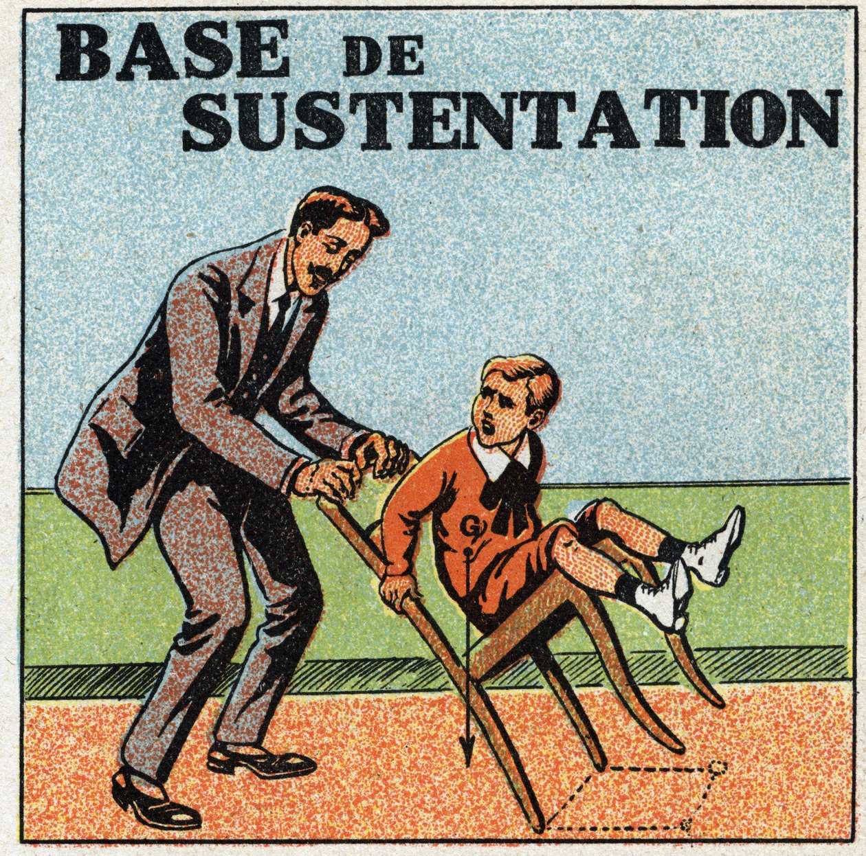 Balans av fasta ämnen: grund för upprätthållande. Anonym illustration av 1925. Privat samling. av Anonymous Anonymous