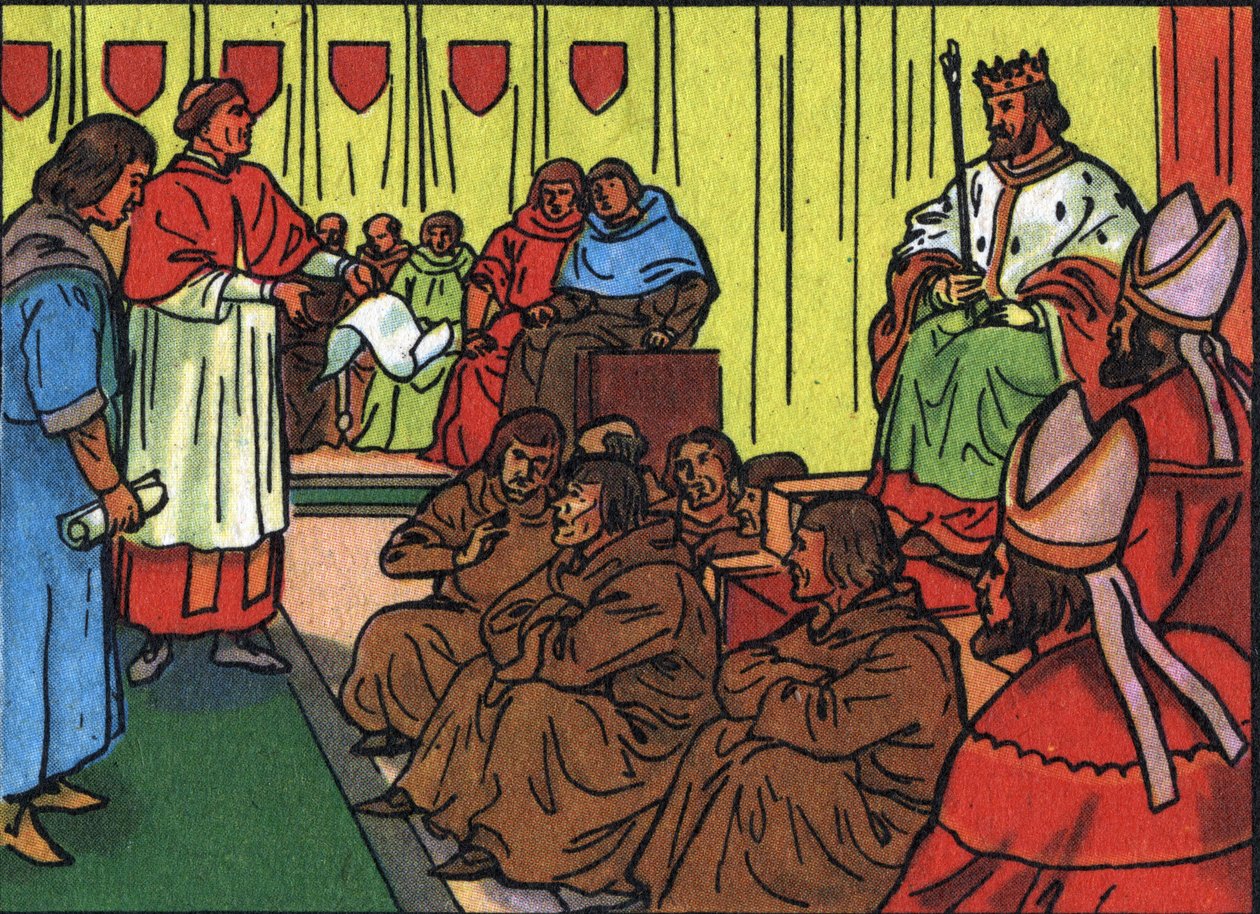 Rättvisans bädd för att döma Charles-le-Bad (Charles den onde) (Charles de Navarre av Anonymous Anonymous