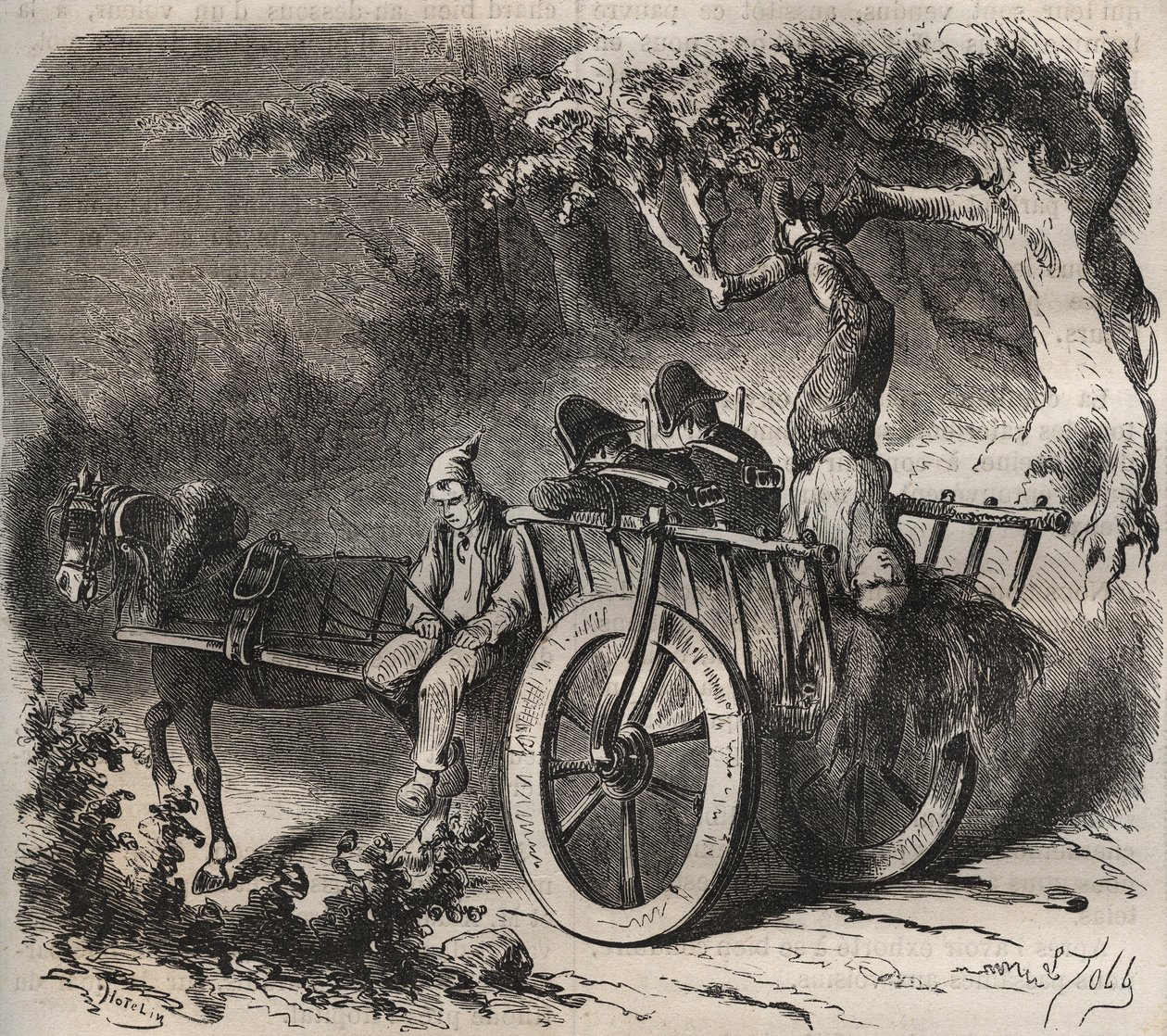 Djärv flykt för en styrka från Toulon Bagne på 1800-talet. Gravyr i "Fångarnas historia från deras skapelse till idag" (1877) av Pierre Zaccone (1817-1895) (Colonia Penale - Straffkoloni). Privat samling. av Anonymous Anonymous
