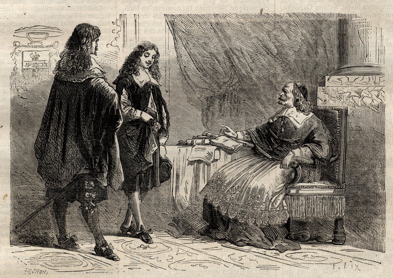 Kardinal Mazarin och Jean-Baptiste Colbert, franska statsmän av Anonymous Anonymous