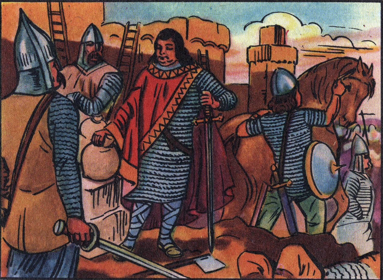 Charles sa att "The Gros", den karolingiska dynastin, återtogs från 884 till 887. Han vågade inte attackera normanderna som belägrade Paris utan köpte fred av dem. Anonym illustration i "" Collection des souverains et chefs d
