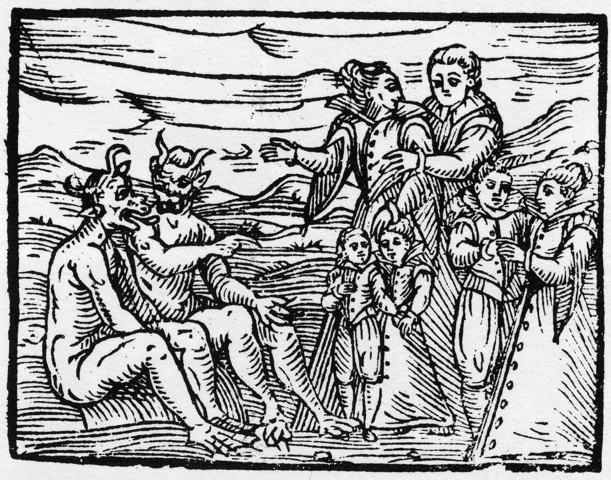 Barn som släpptes in på sabbaten för första gången - "" Compendium Maleficarum"", handlar om häxor, deras ondska och deras sortileges av Francesco Maria Guazzo eller Guaccio eller Guaccius (15?? -16??) 1608 privatsamling av Anonymous Anonymous