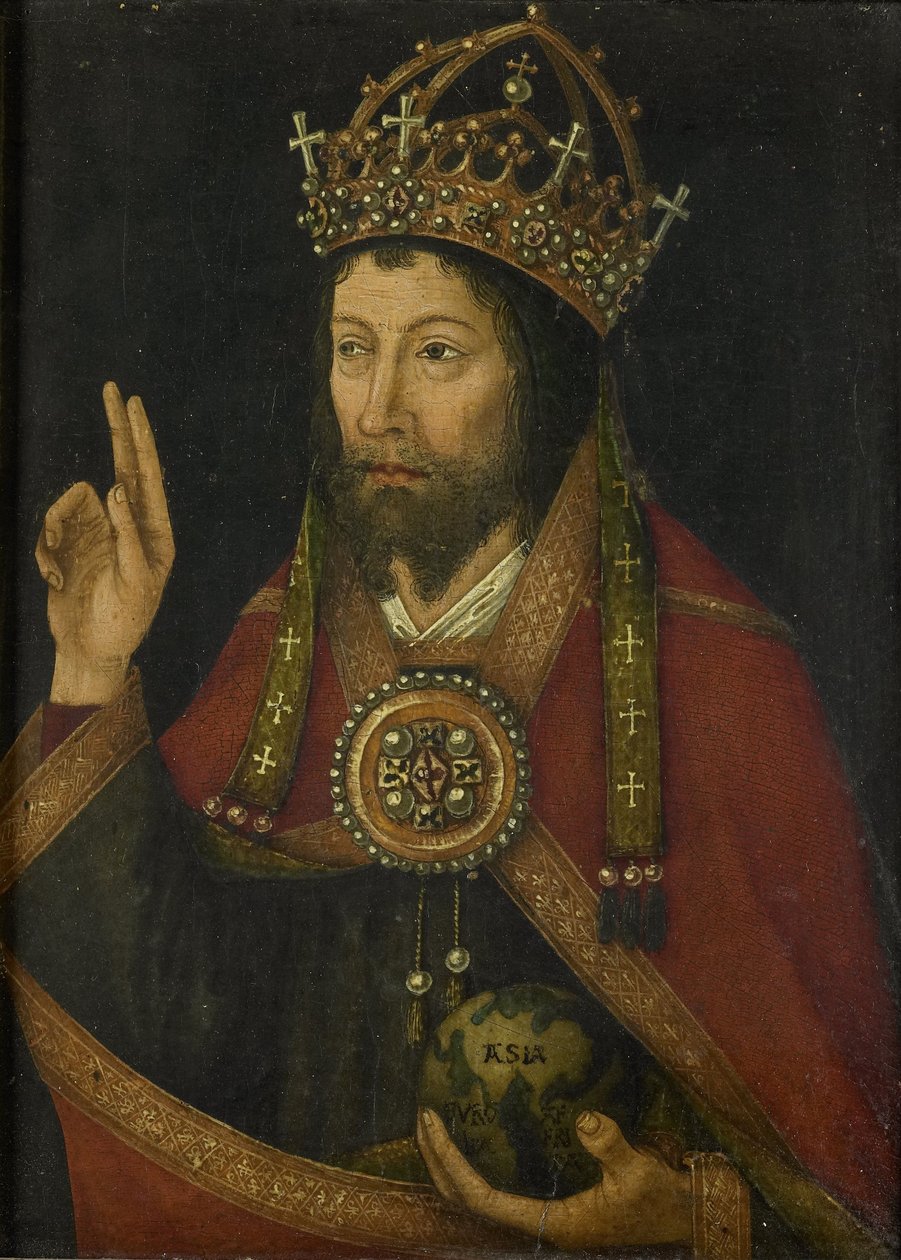 Kristus som Salvator Mundi, ca 1500 (olja på panel) av Anonymous Anonymous