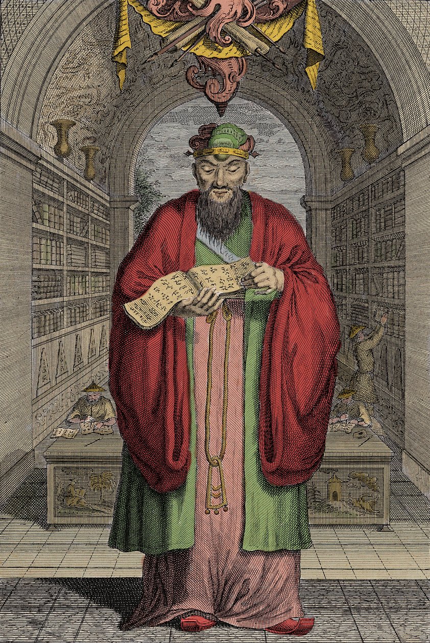 Konfucius (551-479) f.Kr. gravyr - Konfucius (eller Kong Fu Zi eller KongZi) (551-479 f.Kr.). av Anonymous Anonymous