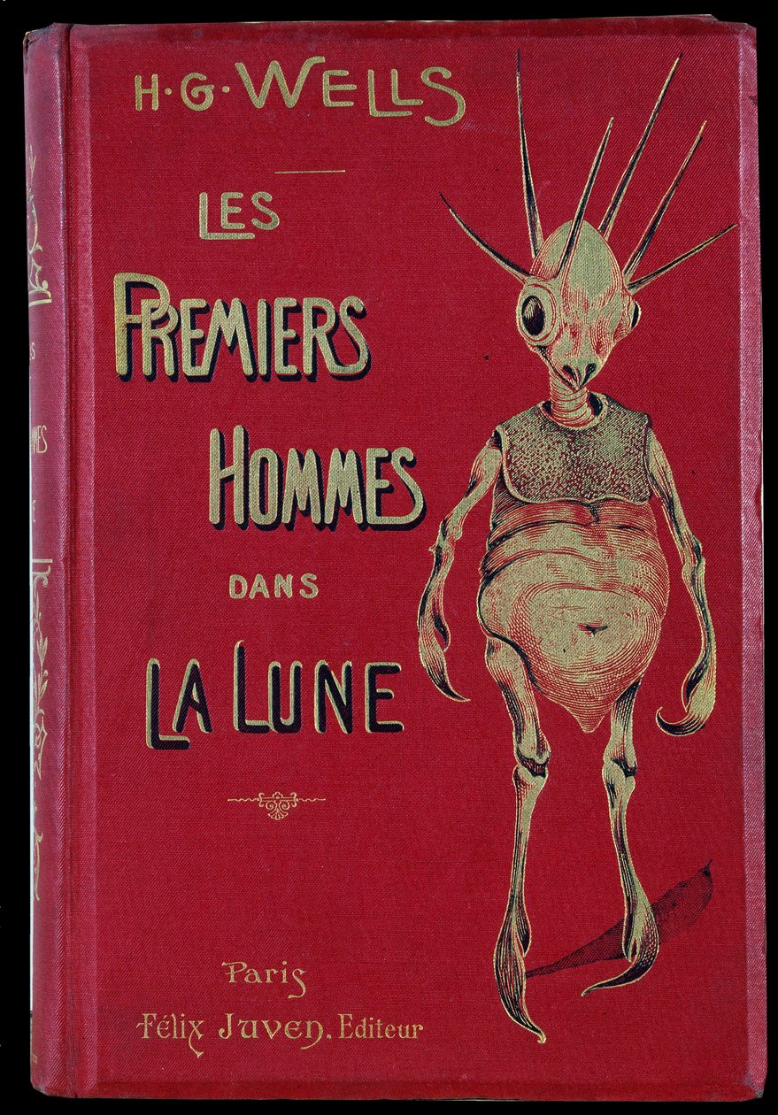 Omslag till "The First Men in the Moon" av H. G. Wells (Herbert George av Anonymous Anonymous