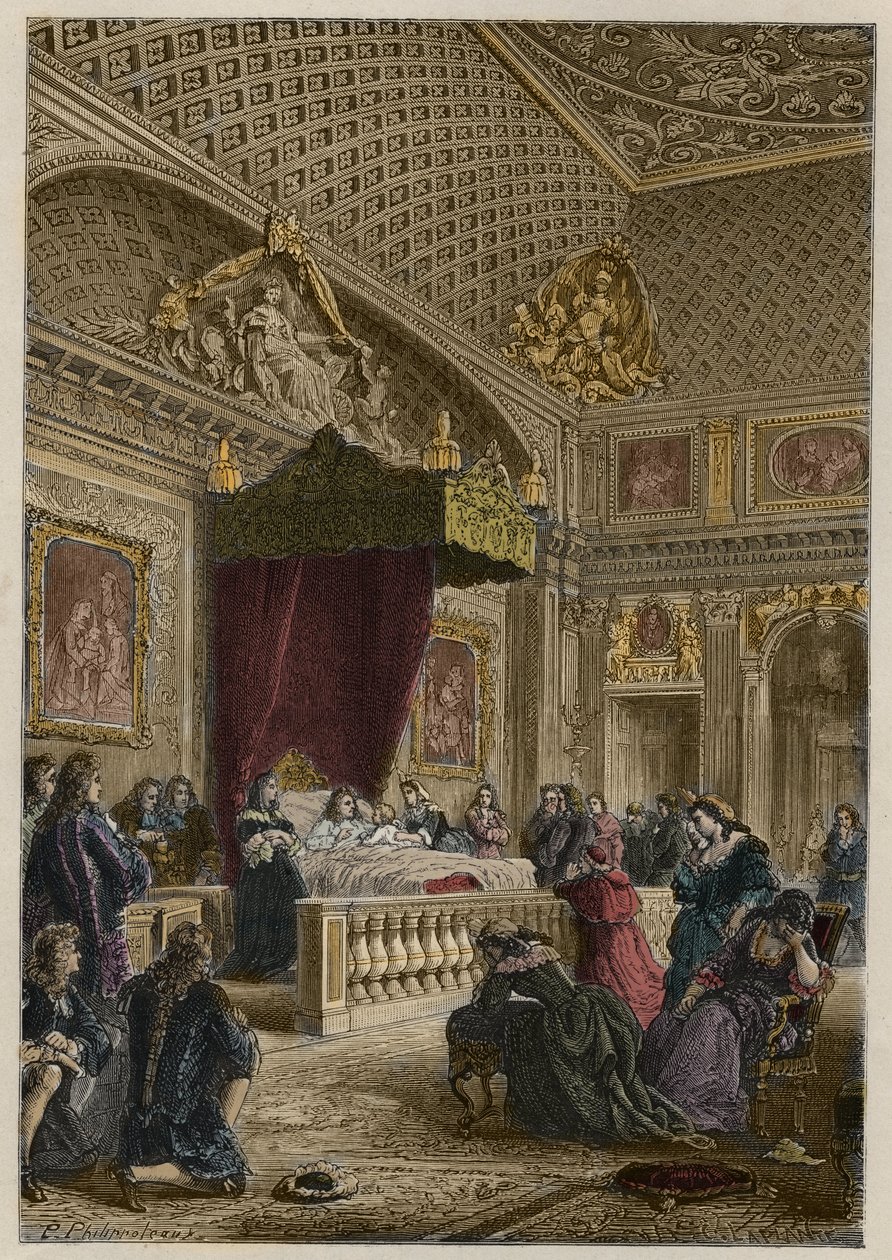 Ludvig XIVs död i Versailles den 1 september av Anonymous Anonymous