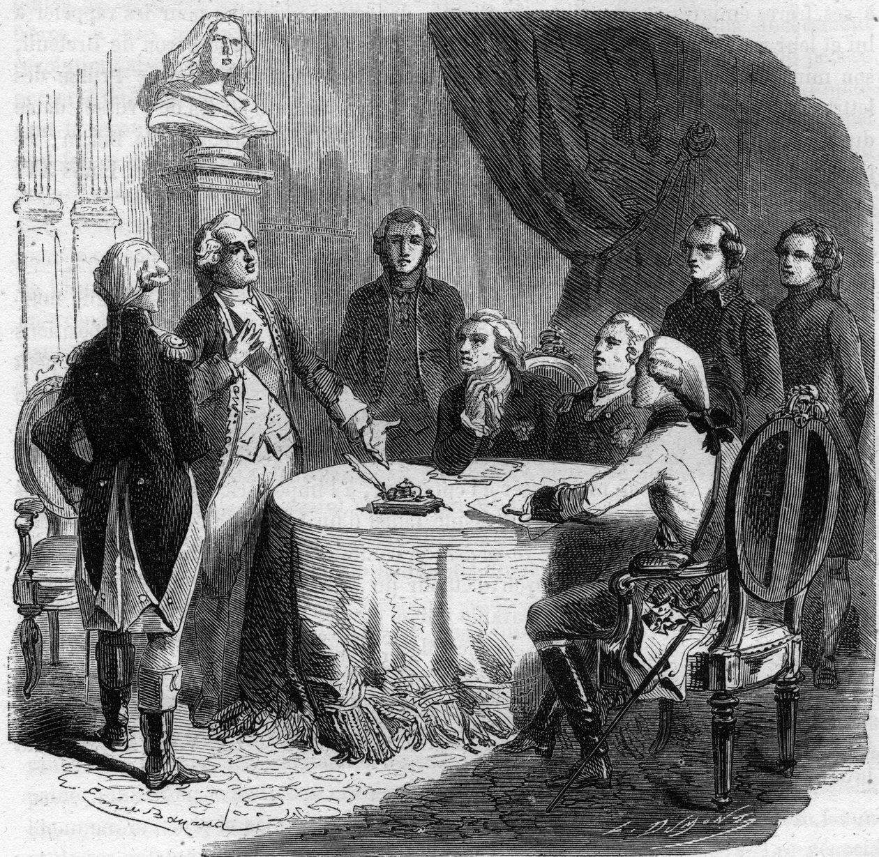Pillnitz förklaring - Första koalitionens krig 1791 - 1797 - konferens vid Pillnitz 25 - 27-8- 1791 - Kejsar Leopold II (1747-92), Fredrik Vilhelm II, kung av Preussen (1744-97) och Fredrik Augustus I den 