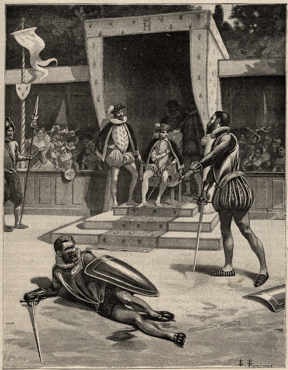 Duell mellan Francois de Vivonne de la Chataigneraie och Guy de Chabot, Baron de Jarnac i Saint Germain en Laye, Frankrike 10 juli av Anonymous Anonymous
