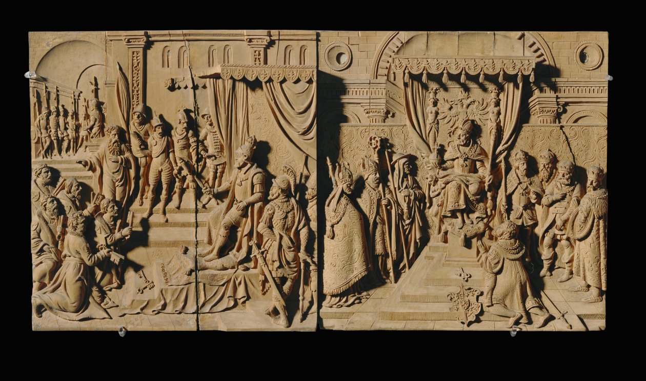 Åtta snidade reliefer, körsbär ... (relief) av Anonymous Anonymous