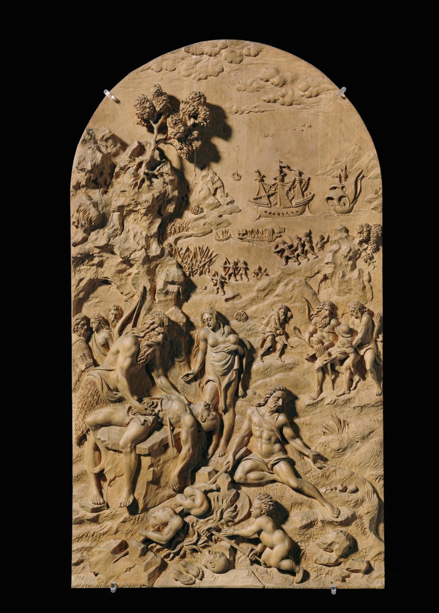 Åtta snidade reliefer, körsbär ... (relief) av Anonymous Anonymous
