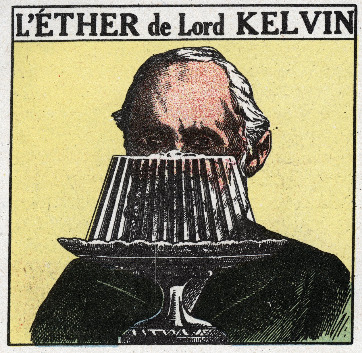 Elektriska fenomen: En illustration av William Thomsons teori, Lord Kelvin (1824-1907) att eter är som gelee. Anonym illustration från 1925. Privat samling. av Anonymous Anonymous