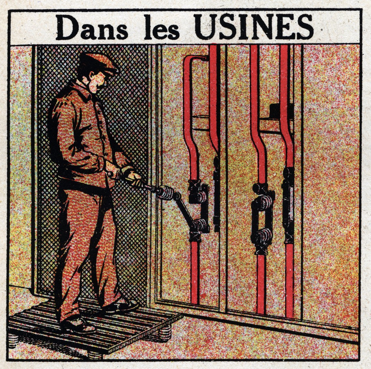 Elrör: rörledning i anläggningar. Anonym illustration från 1925. Privat samling. av Anonymous Anonymous