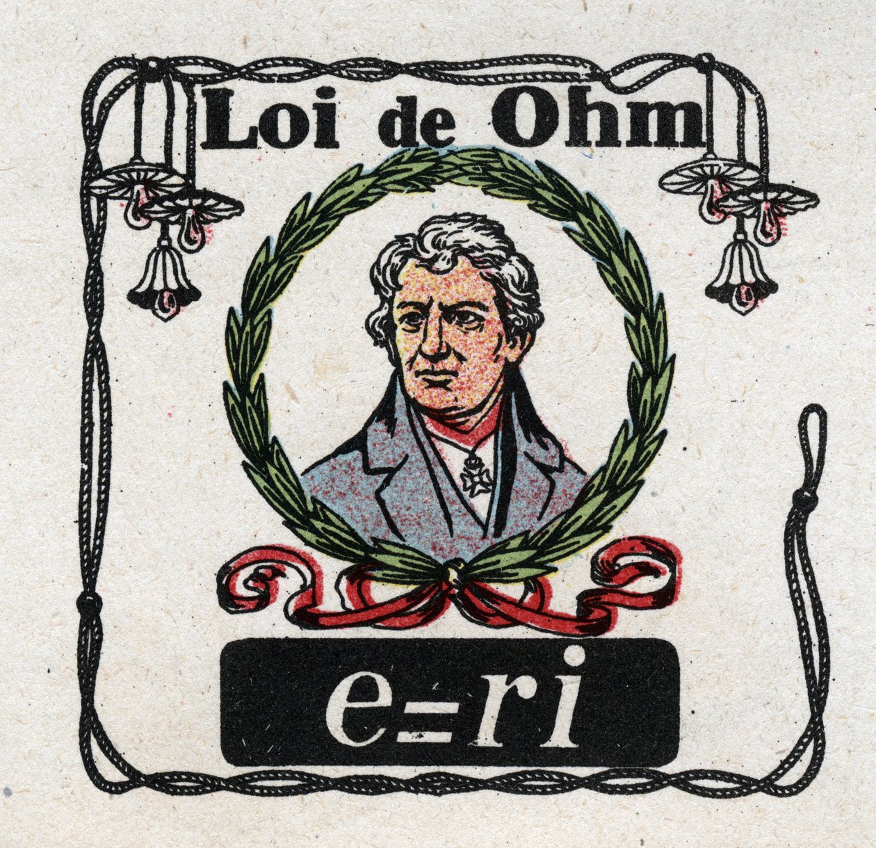 Elektriska enheter: The Law of Ohm av fysikern George Simon Ohm (1787-1854). Anonym illustration från 1925. Privat samling. av Anonymous Anonymous