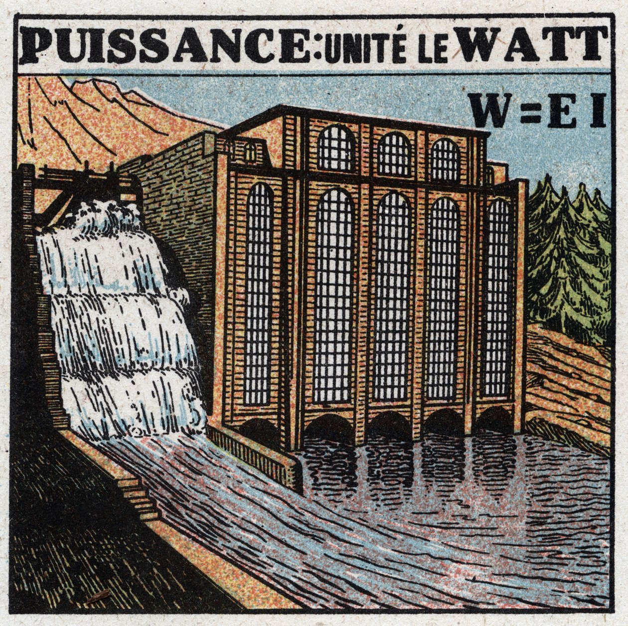 Elektriska enheter: Watt för att mäta elektrisk effekt. Anonym illustration från 1925. Privat samling. av Anonymous Anonymous