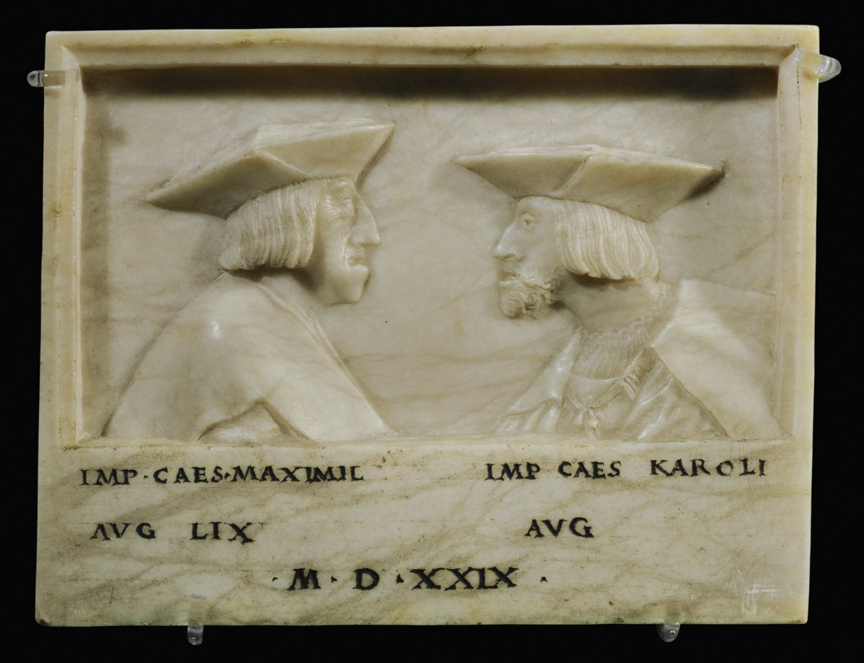 Kejsar Maximilian I och hans sonson kejsar Karl V ... (alabaster) av Anonymous Anonymous