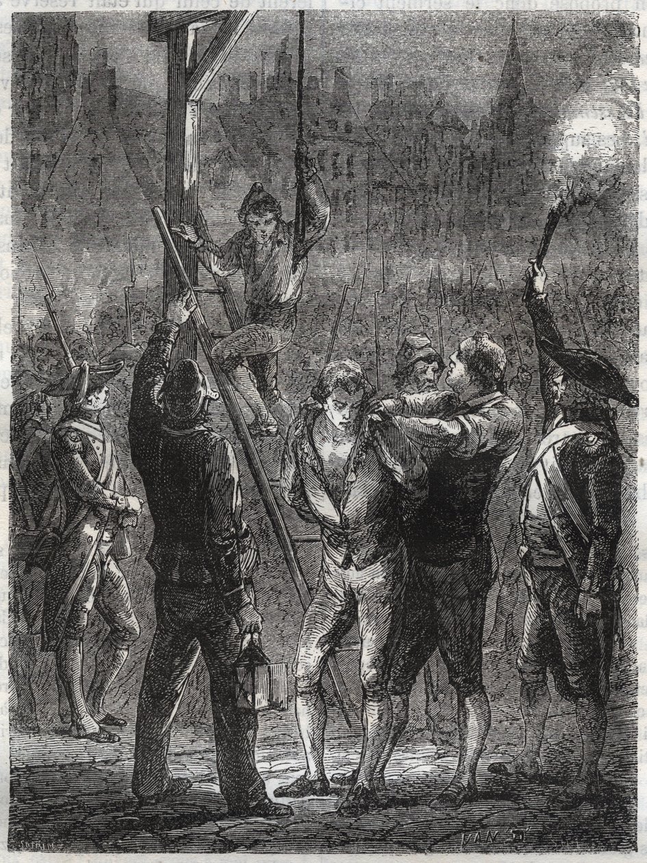 Avrättning av Thomas de Mahy (1744-1790), markis de Favras - Paris, den 19 februari av Anonymous Anonymous