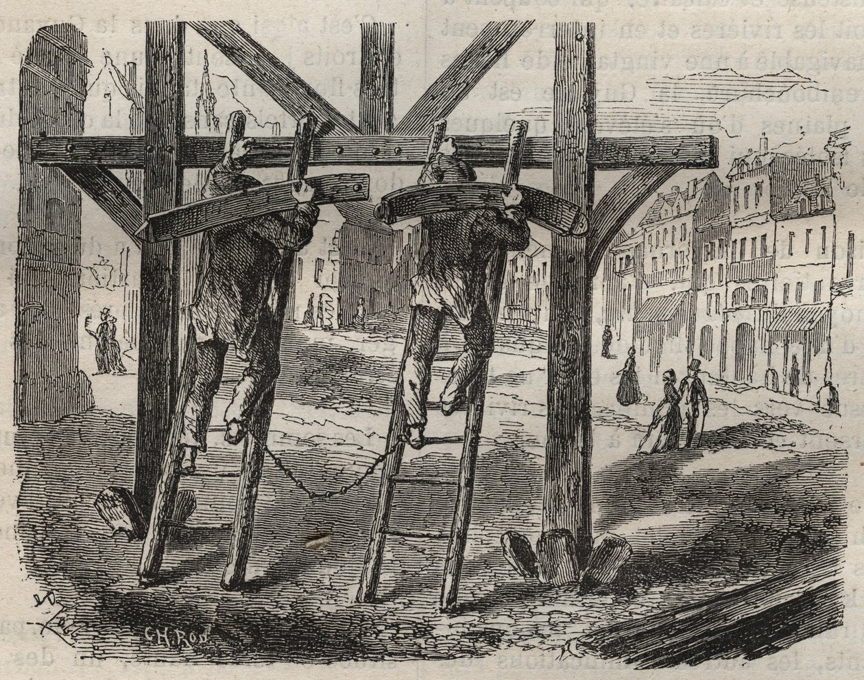Forcats snickare vid Toulon Bagne på 1800-talet. Gravyr i "Fångarnas historia från deras skapelse till idag" (1877) av Pierre Zaccone (1817-1895) (Colonia Penale - Straffkoloni). Privat samling. av Anonymous Anonymous