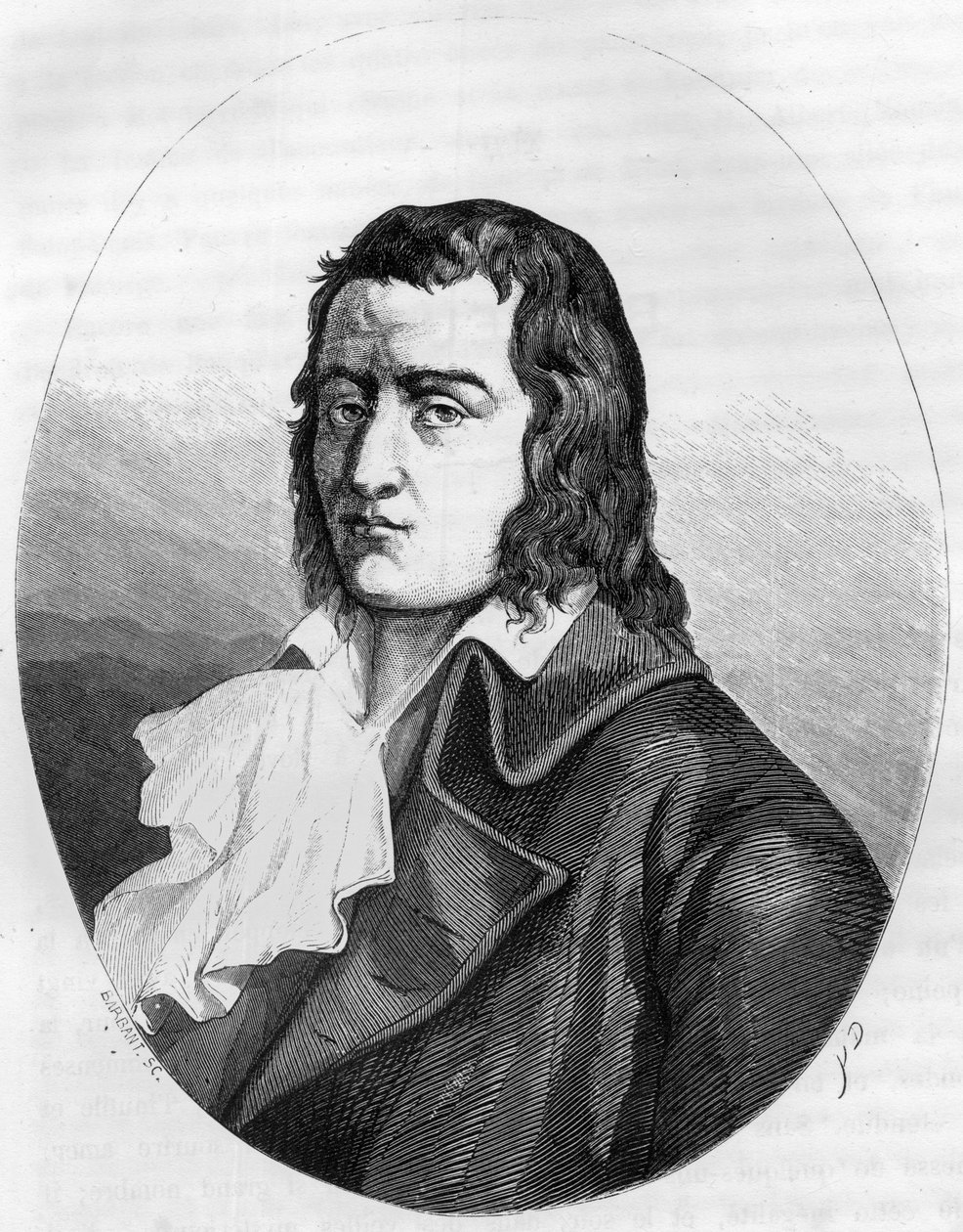 Franska revolutionen: "" Porträtt av Francois Babeuf dit Gracchus (1760-1797) Fransk revolutionär - Gravyr från 1863 i "" Le Livre Rouge - Histoire De L