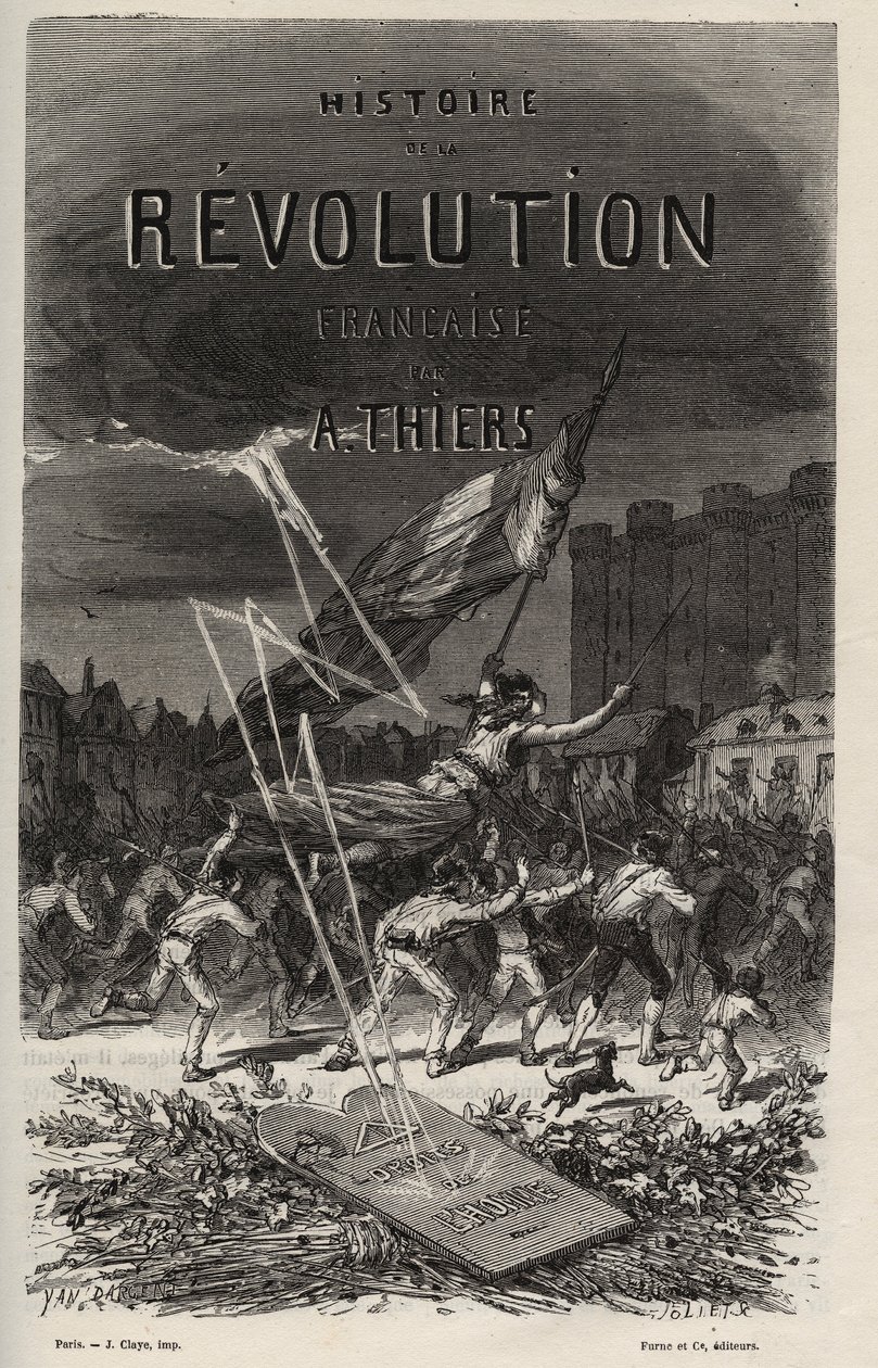 Frontispice från 1866 av "Historia om den franska revolutionen" av Adolphe Thiers. Privat samling. av Anonymous Anonymous