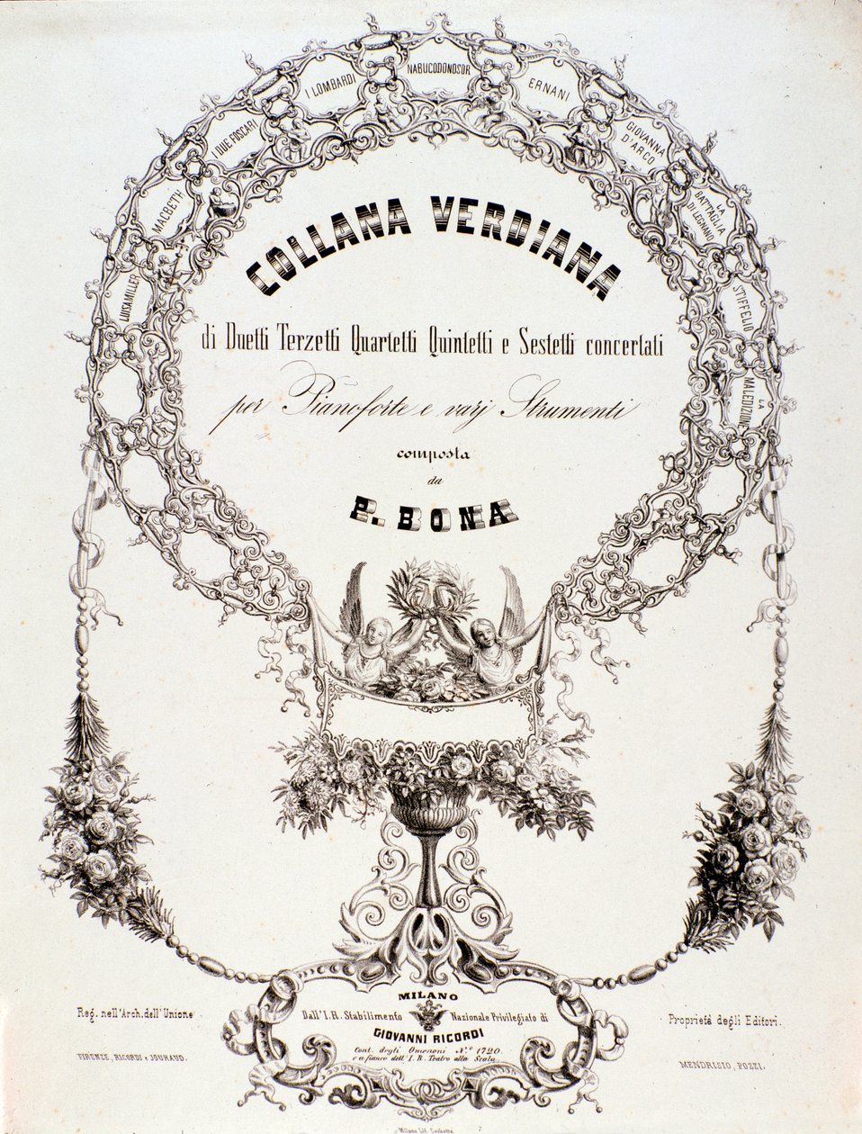 Frontispice av en samling partitur av Giuseppe Verdi av Anonymous Anonymous
