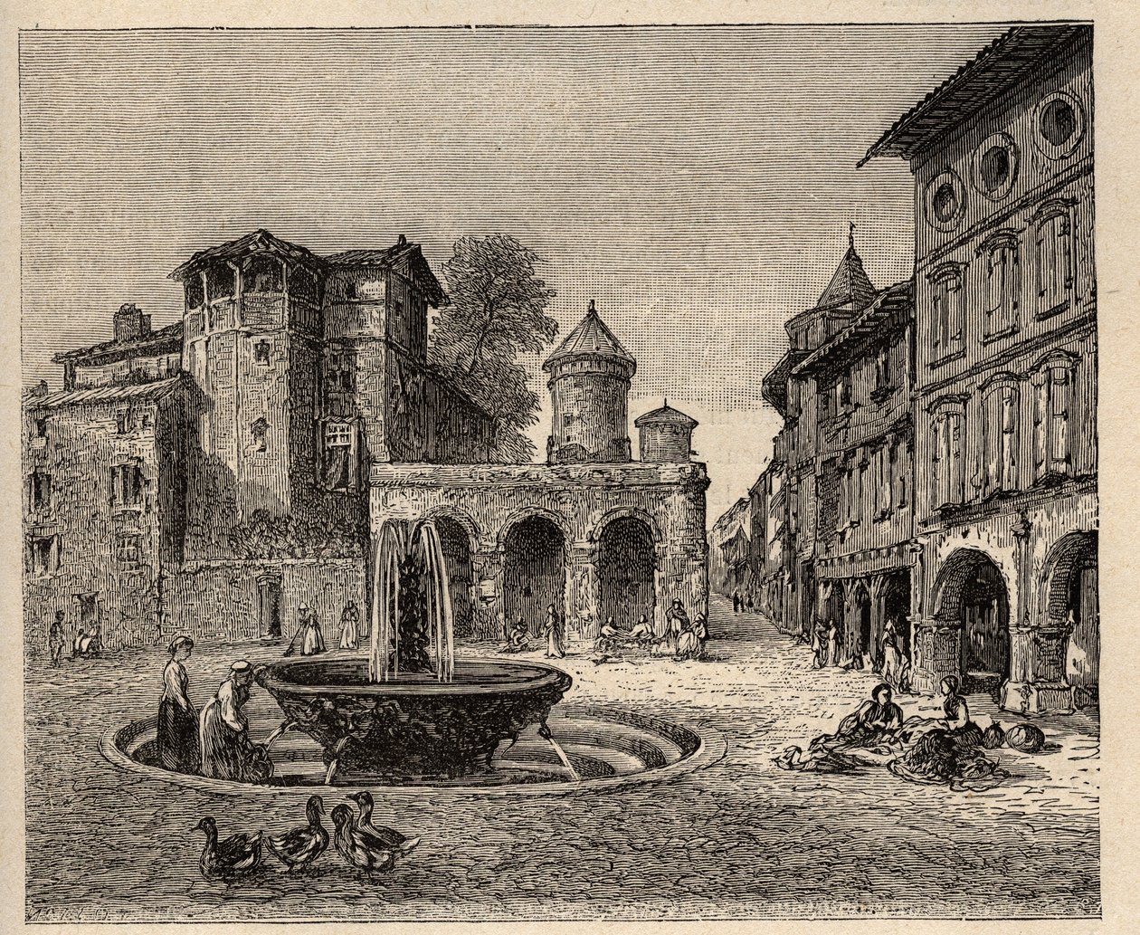 Gaillac - Tarn - Occitanie - gravyr i "" PATRIE" - PECTUREQUIREQUE BESKRIVNING AV FRANKRIKE I 6 VOLYER AV LUCIEN HUARD - slutet av 1800-talet av Anonymous Anonymous