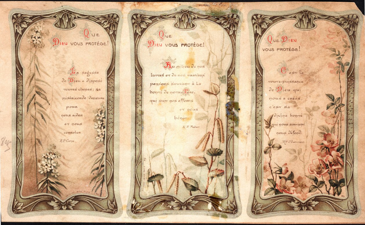 Gud skydda dig Böner. Fromma bild. Vykort. Början av 1900-talet. Privat samling av Anonymous Anonymous