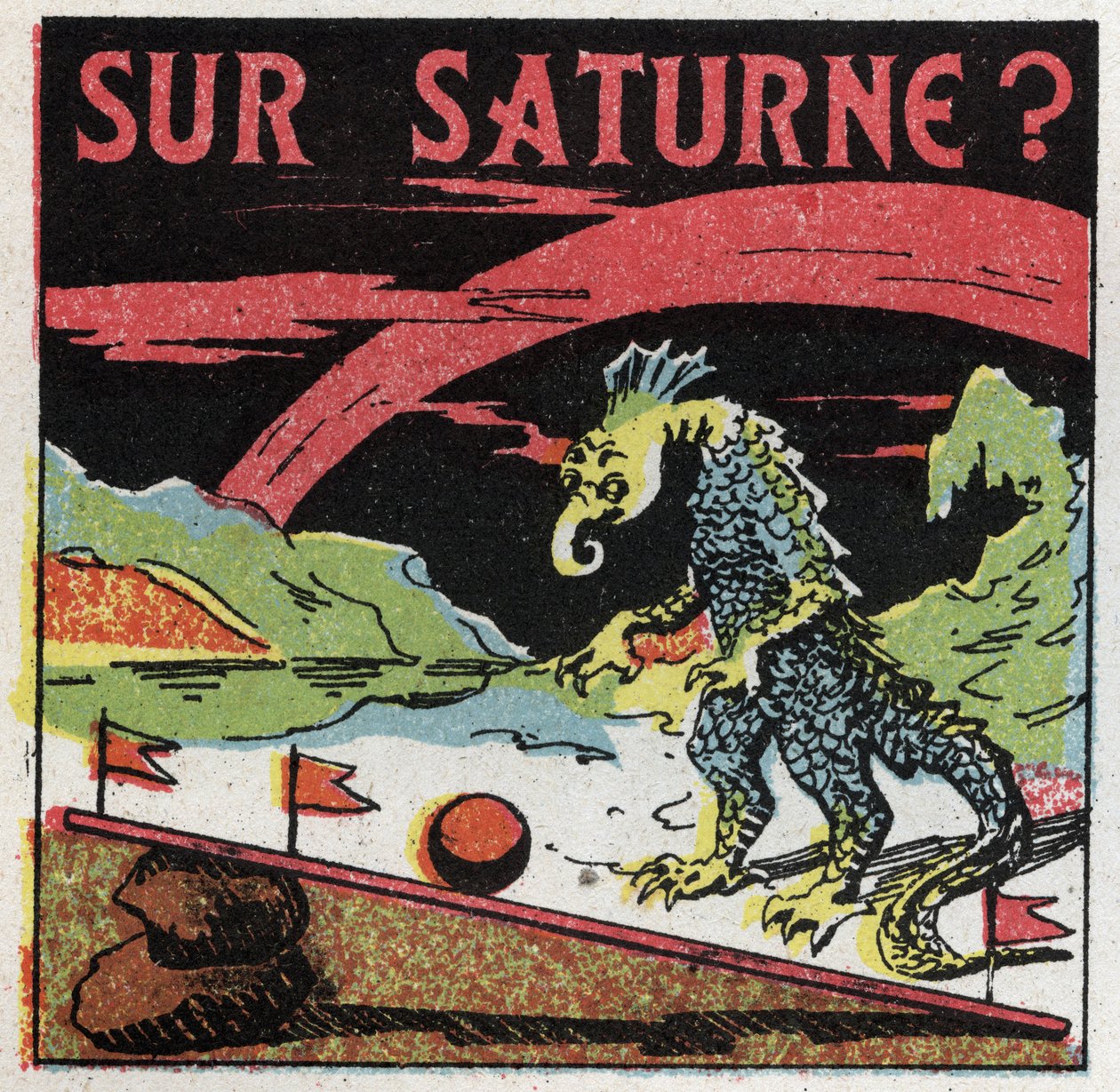 Nåd: mått på massa på Saturnus. Anonym illustration av 1925. Privat samling. av Anonymous Anonymous