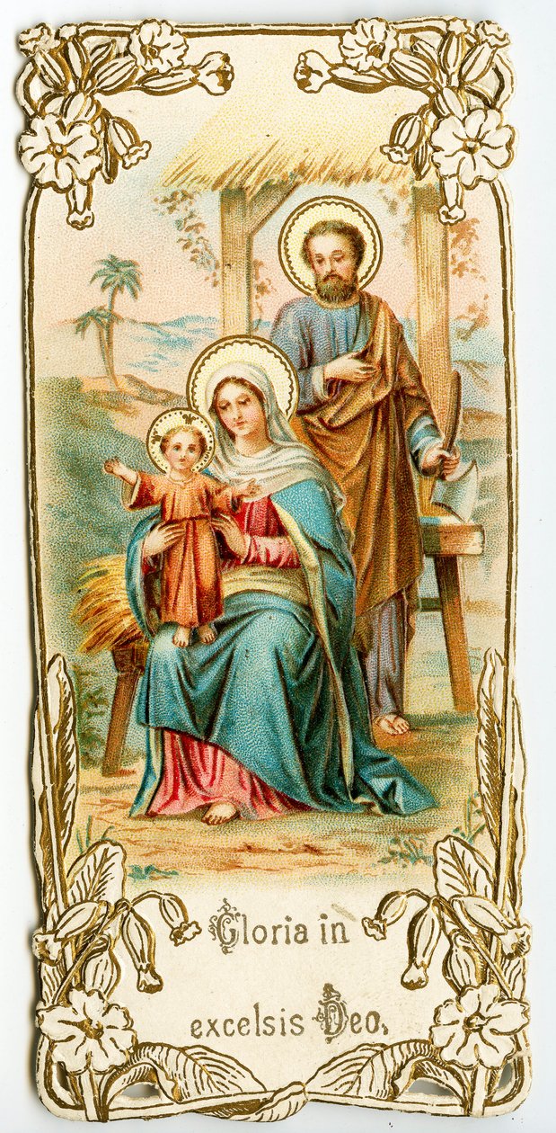 Hellig familie (chromolithography)swed av Anonymous Anonymous