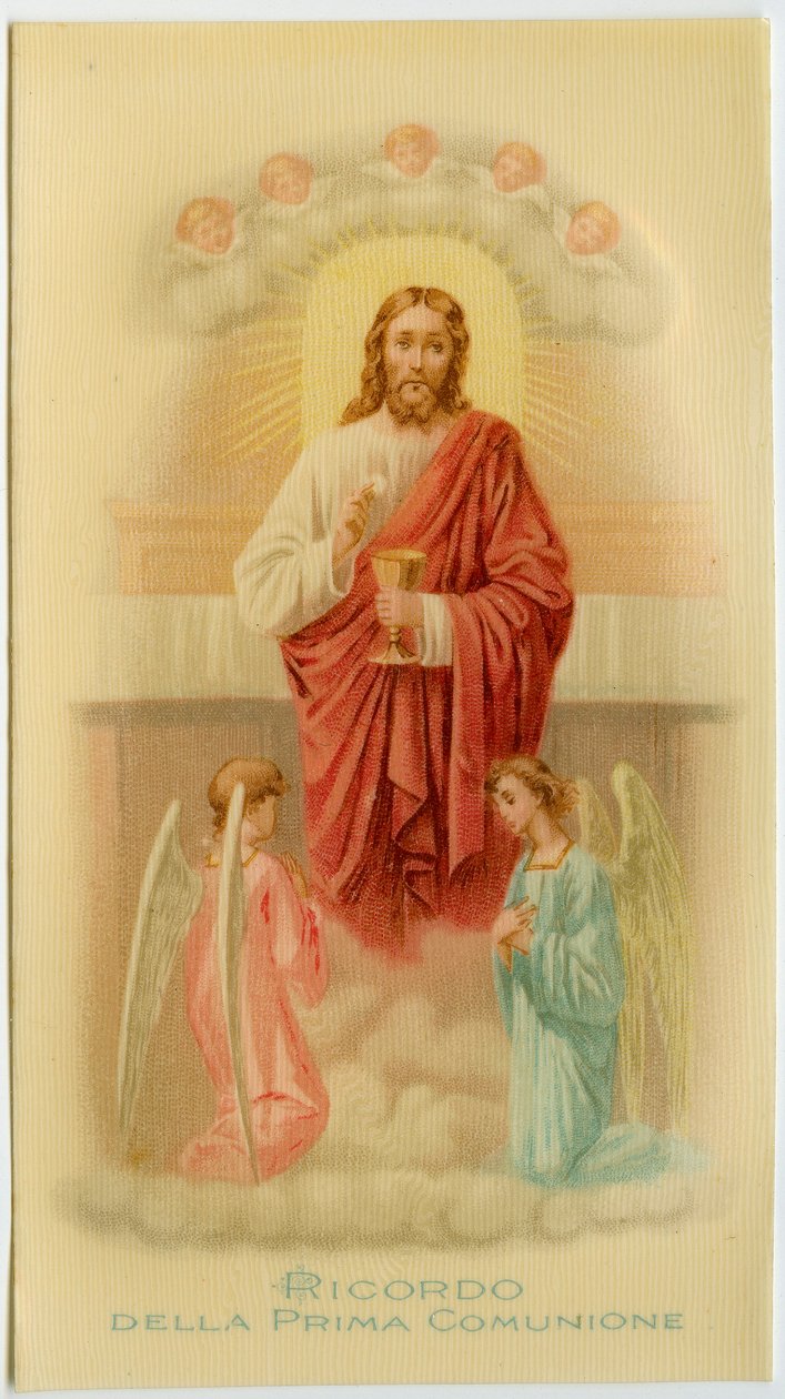 Helig bild: Första nattvarden, Jesus håller värden (tryck) av Anonymous Anonymous