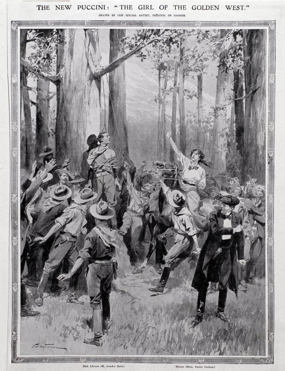 Illustration till The Girl of the West, opera av Puccini av Anonymous Anonymous